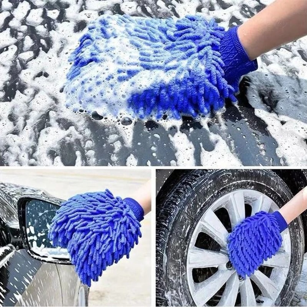 Microfiber Chenille Car Wash Glove Waterproof Thick Cleaning Mitt 4