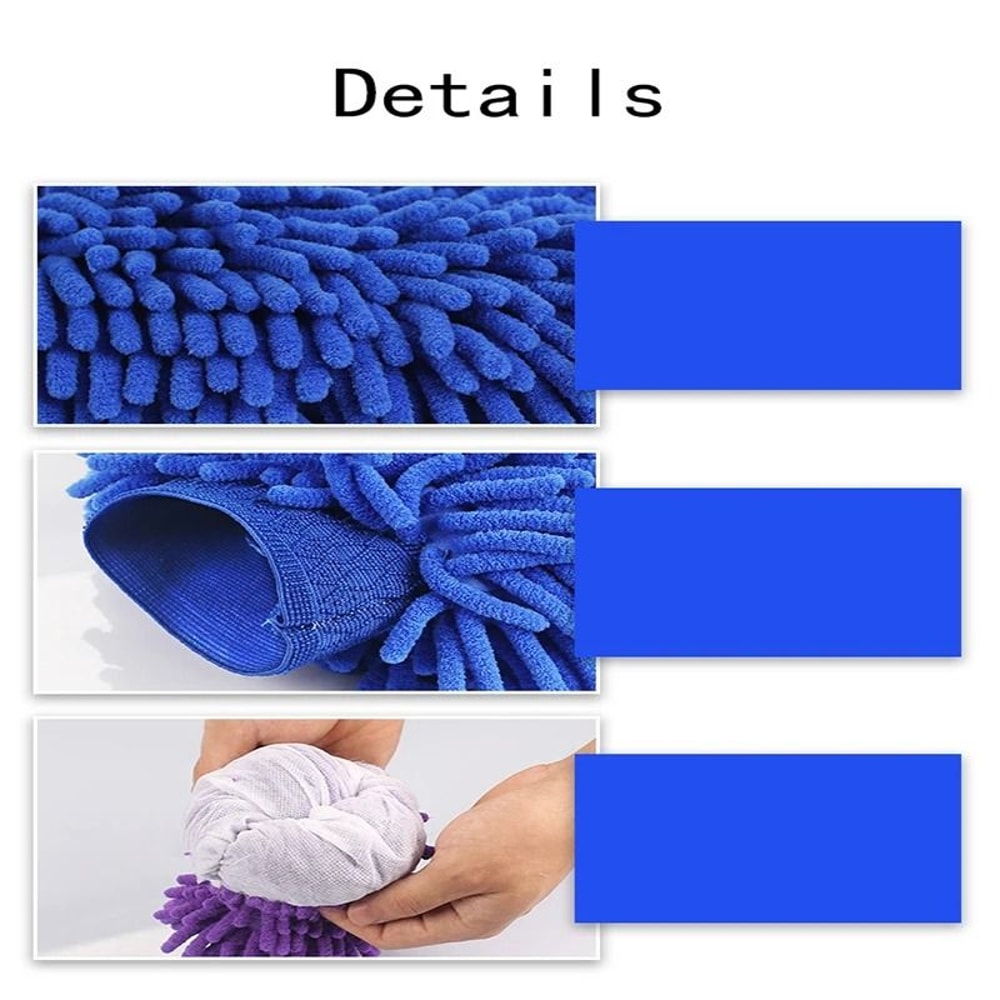 Microfiber Chenille Car Wash Glove Waterproof Thick Cleaning Mitt 6