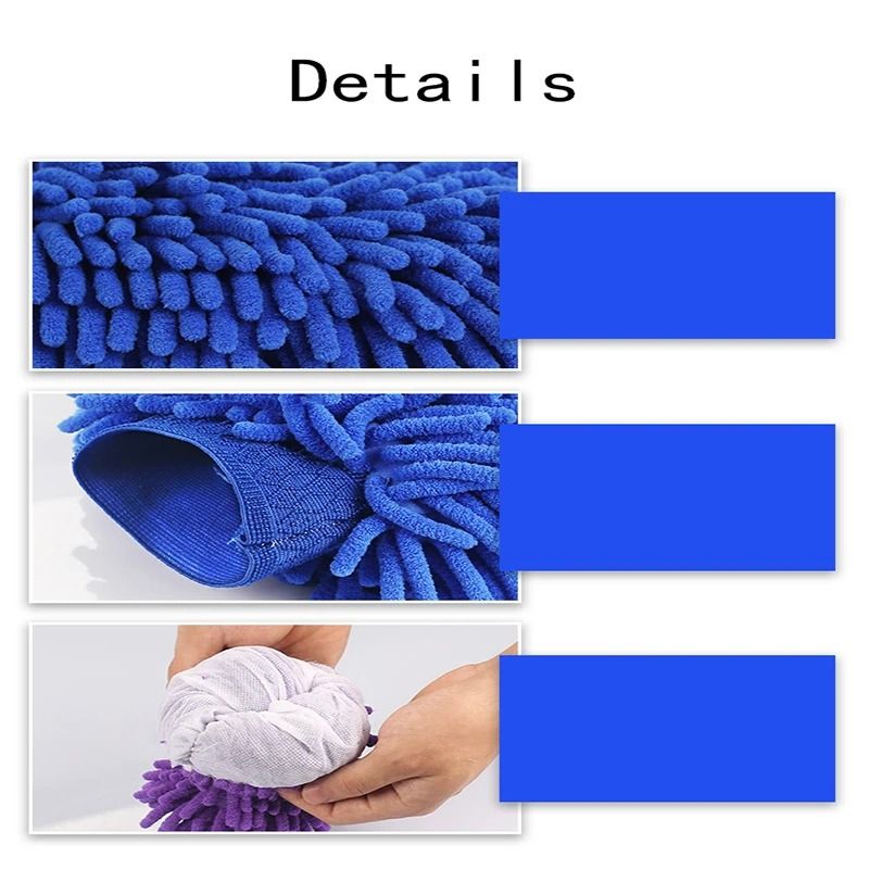 Microfiber Chenille Car Wash Glove Waterproof Thick Cleaning Mitt 6