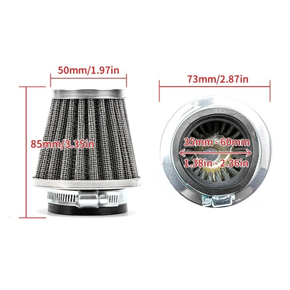 Universal Motorcycle Tapered Air Filter High Flow Conical Intake Cleaner 11