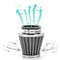 Universal Motorcycle Tapered Air Filter High Flow Conical Intake Cleaner 14
