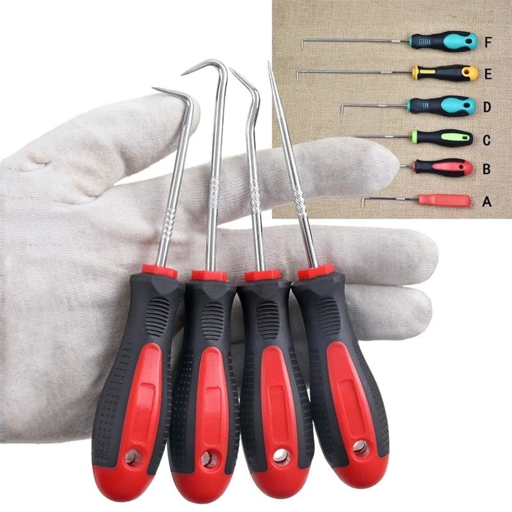 Long Pick And Hook Set O Ring Oil Seal Removal Tool Kit 4 Piece 10