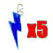 Lightning Shape Reflective Keychain Pendants Night Safety Bag Charms 5 Pack 10