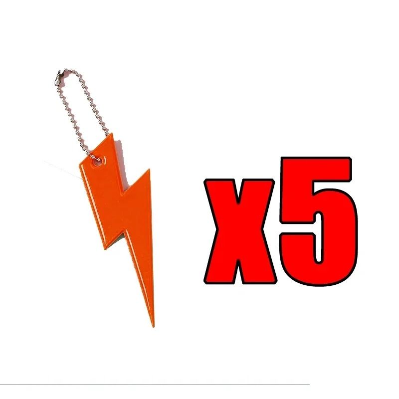 Lightning Shape Reflective Keychain Pendants Night Safety Bag Charms 5 Pack 3