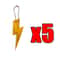 Lightning Shape Reflective Keychain Pendants Night Safety Bag Charms 5 Pack 5