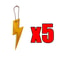 Lightning Shape Reflective Keychain Pendants Night Safety Bag Charms 5 Pack 5