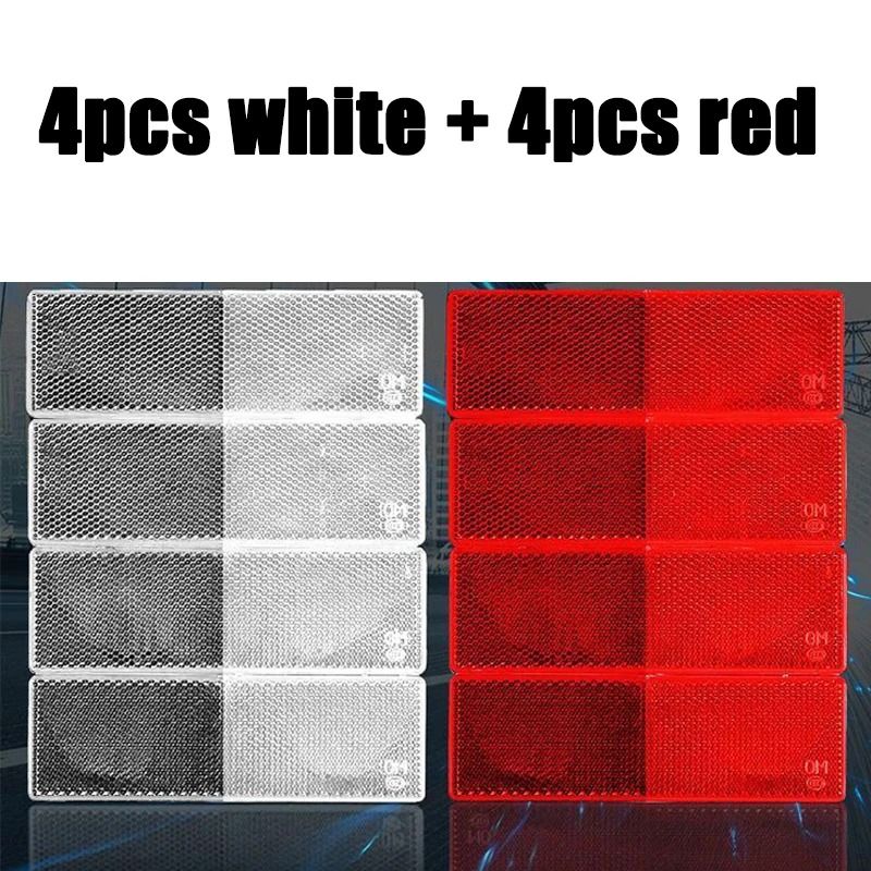 Truck Trailer Reflective Rectangle Safety Plates Adhesive Warning Stickers 8 Pack 3