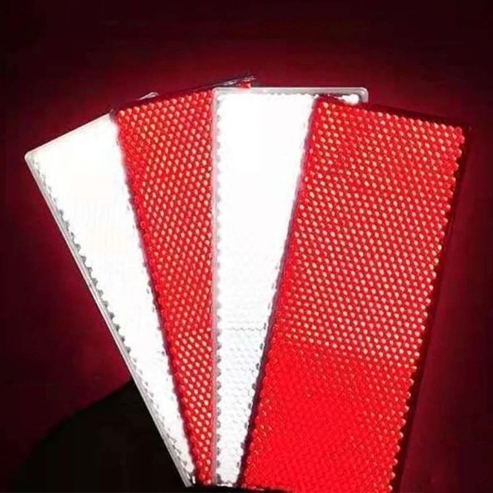 Truck Trailer Reflective Rectangle Safety Plates Adhesive Warning Stickers 8 Pack 0