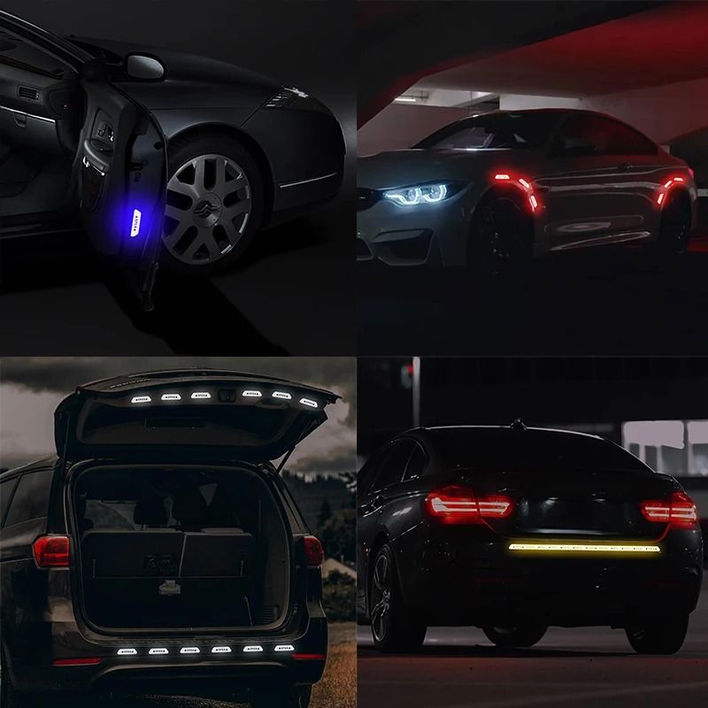 Reflective Car Door Stickers Safety Opening Warning Tape Decals 12 Pack 8