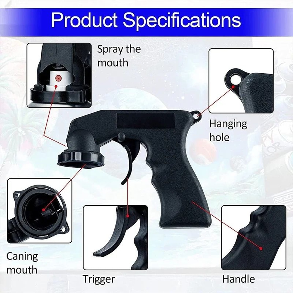Ergonomic Paint Spray Handle Aerosol Trigger Adapter With Lock 6
