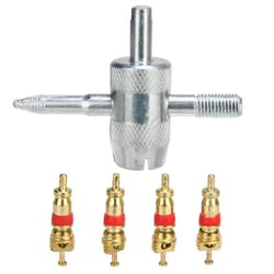 4 in 1 tire valve repair tool kit with valve core remover and stem puller