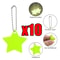 Star Shaped Safety Reflective Keychain Pendant For Kids Bags And Wheelchairs 15