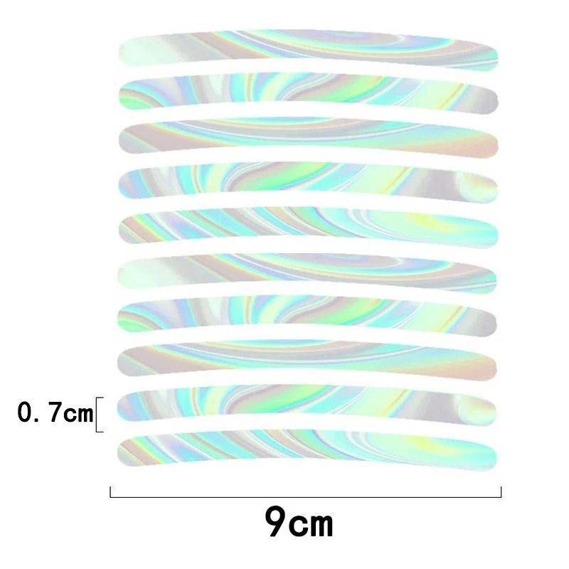 Universal Motorcycle Rim Reflective Stickers Wheel Safety Strip Set 9