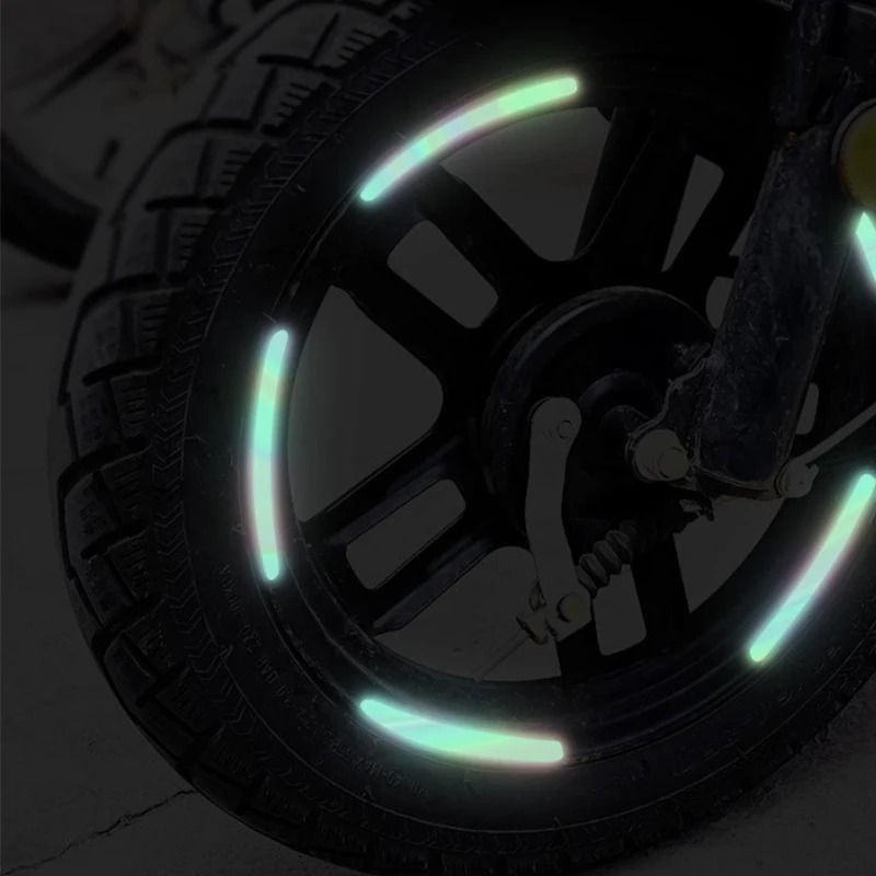 Universal Motorcycle Rim Reflective Stickers Wheel Safety Strip Set 11