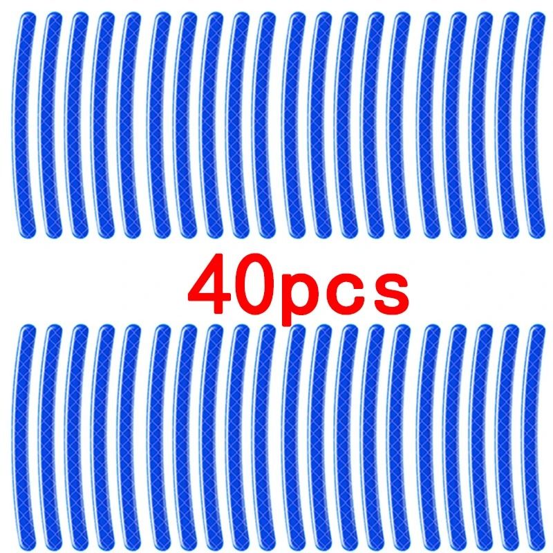 Universal Motorcycle Rim Reflective Stickers Wheel Safety Strip Set 6