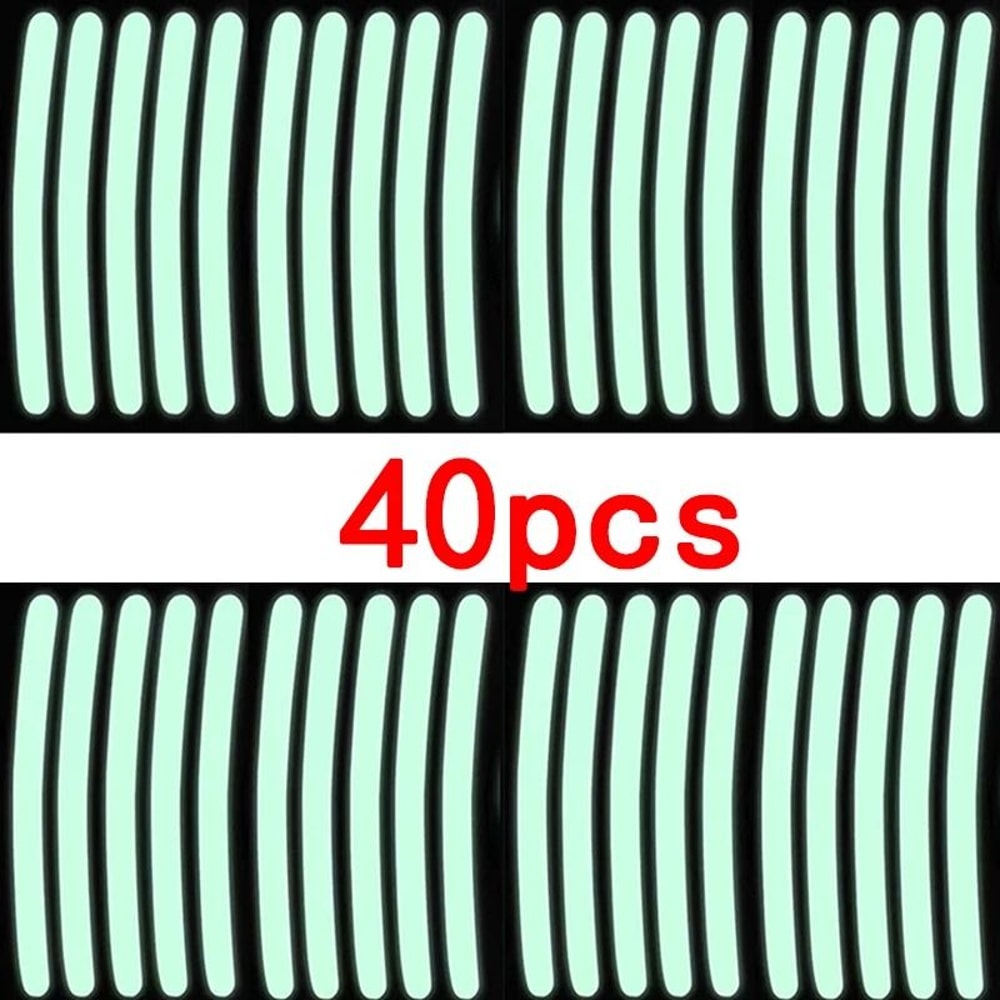 Universal Motorcycle Rim Reflective Stickers Wheel Safety Strip Set 2