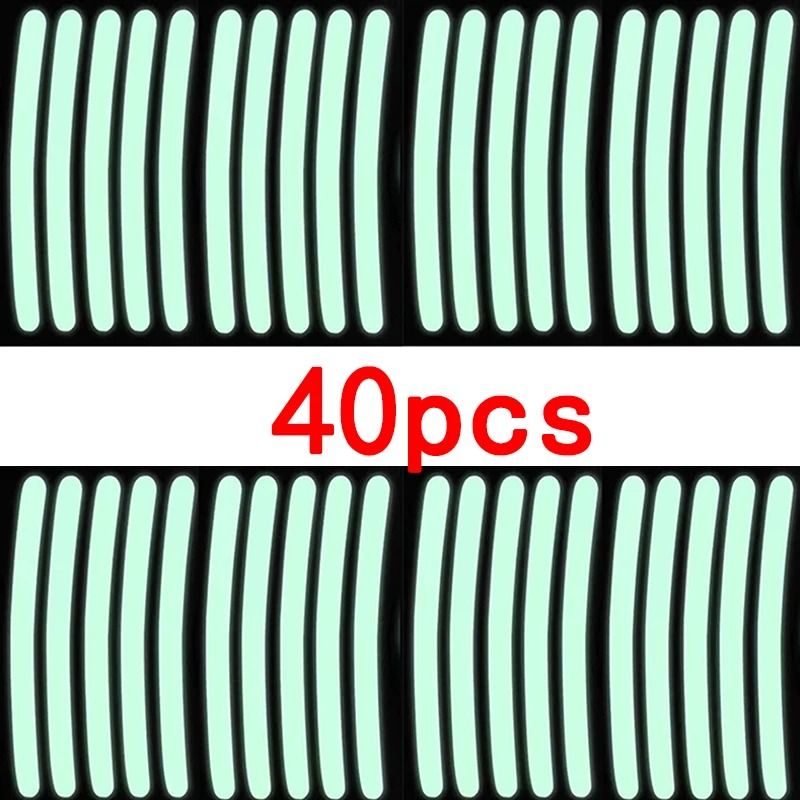 Universal Motorcycle Rim Reflective Stickers Wheel Safety Strip Set 2