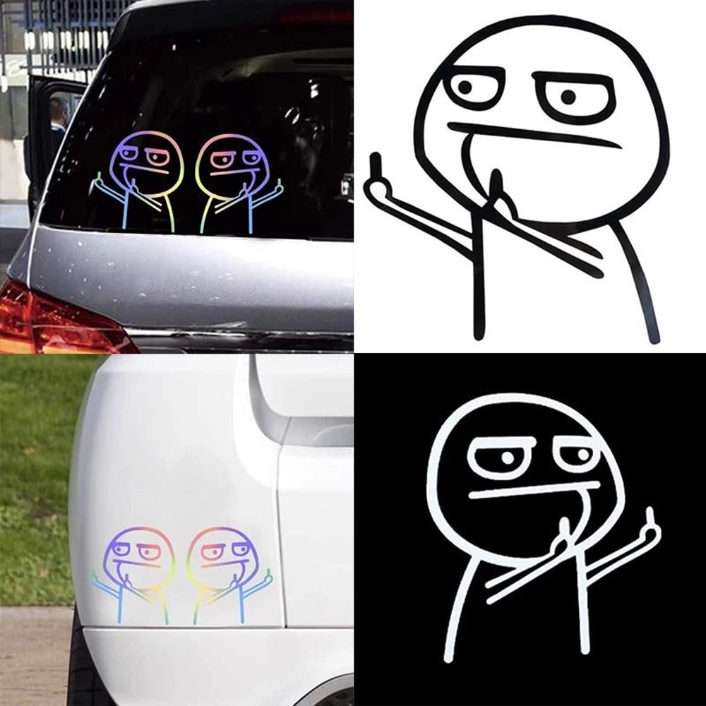 Funny Middle Finger Car Vinyl Sticker Reflective Decal For Cars And Motorcycles 9
