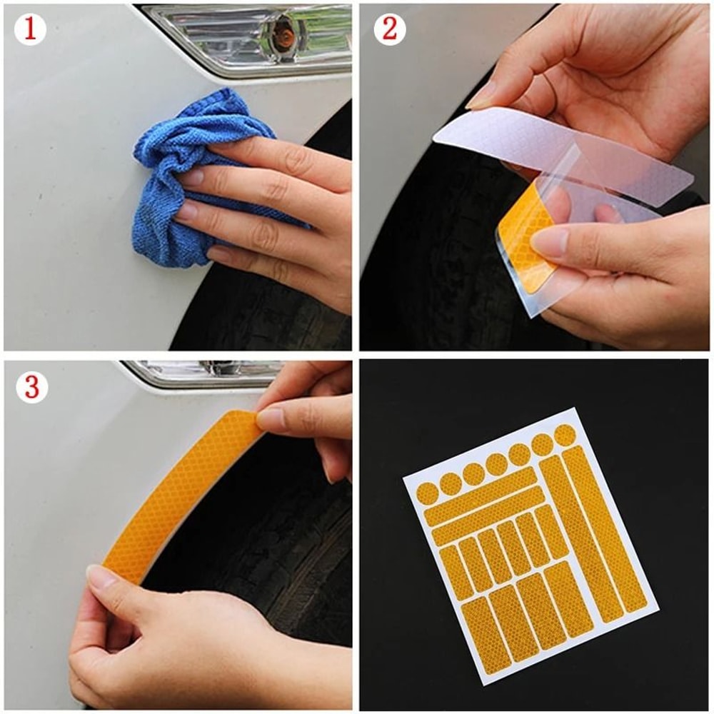 Universal Reflective Warning Tape Stickers For Cars Motorcycles And Bicycles 6