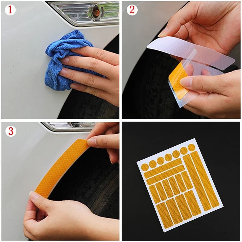 Universal Reflective Warning Tape Stickers For Cars Motorcycles And Bicycles 6