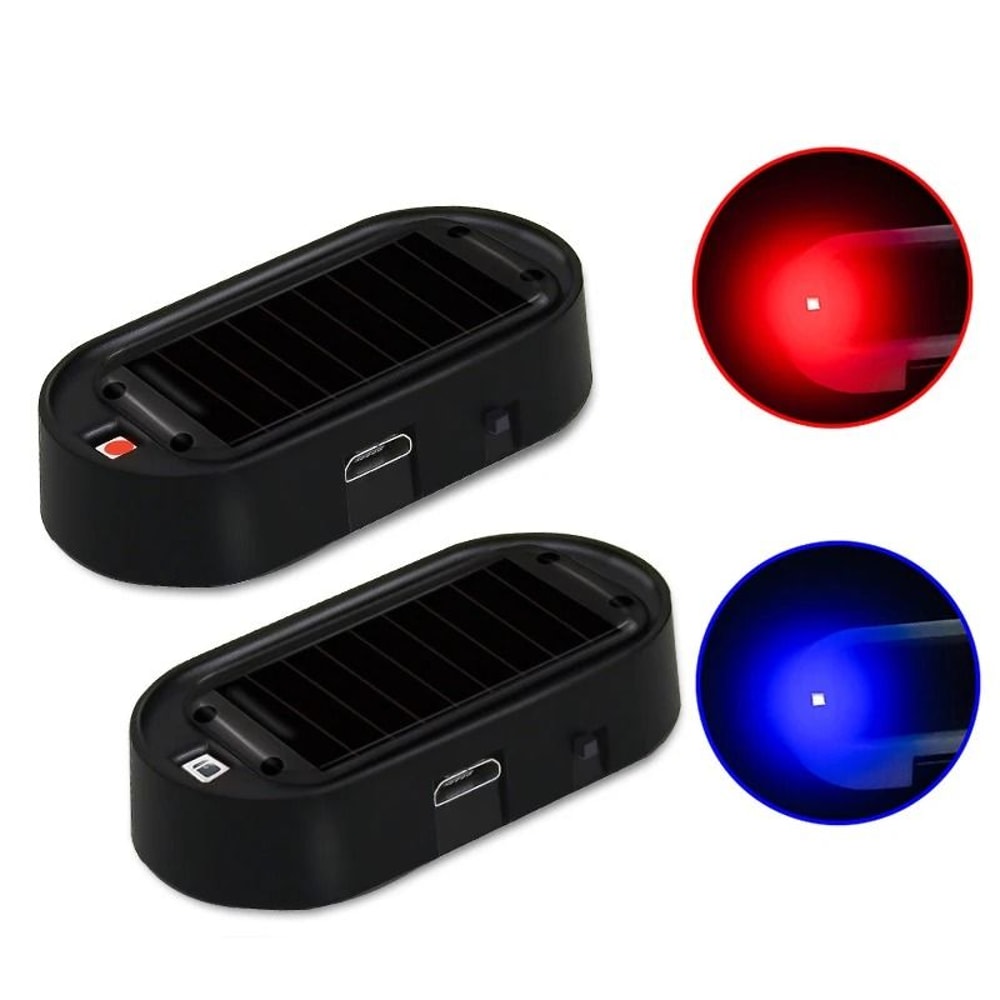 Solar Powered Dummy Car Alarm LED Security Warning Light Set 11