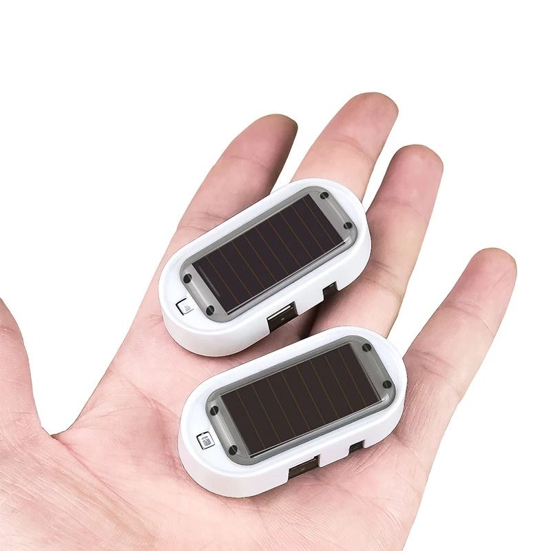 Solar Powered Dummy Car Alarm LED Security Warning Light Set 12