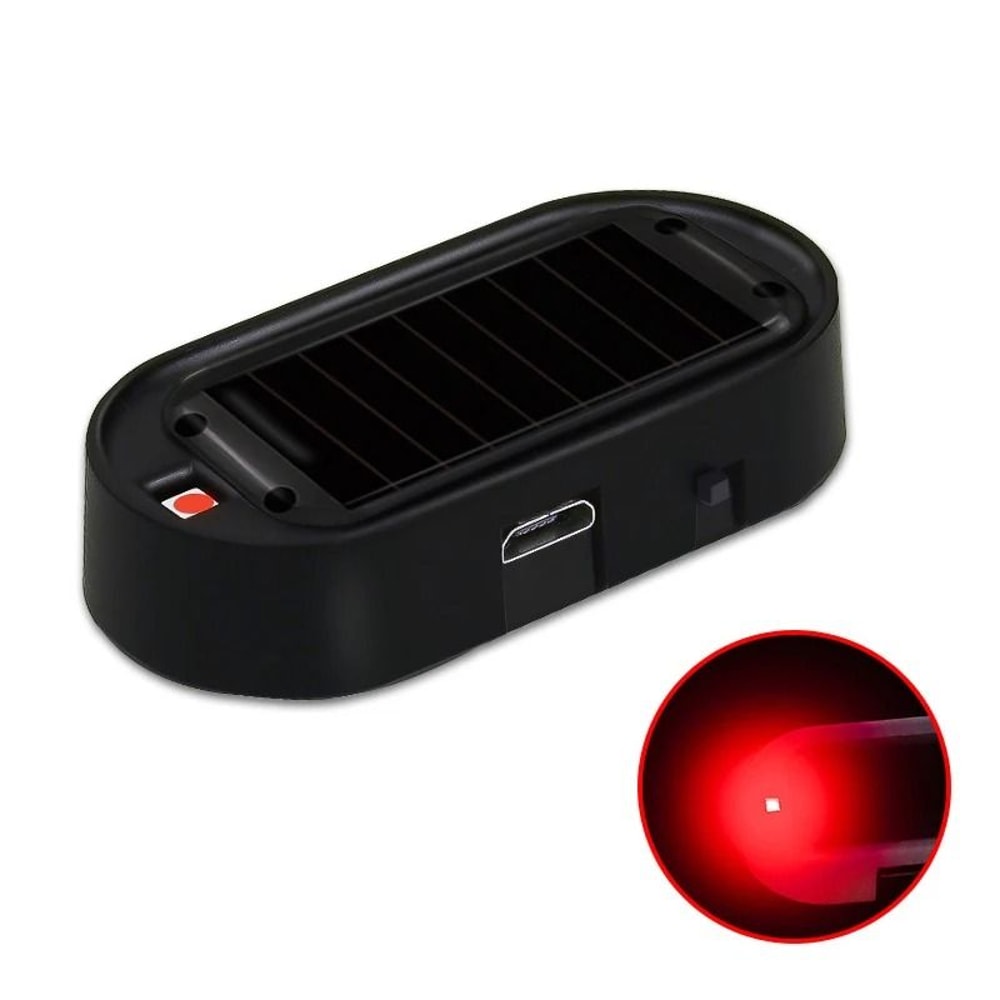 Solar Powered Dummy Car Alarm LED Security Warning Light Set 14