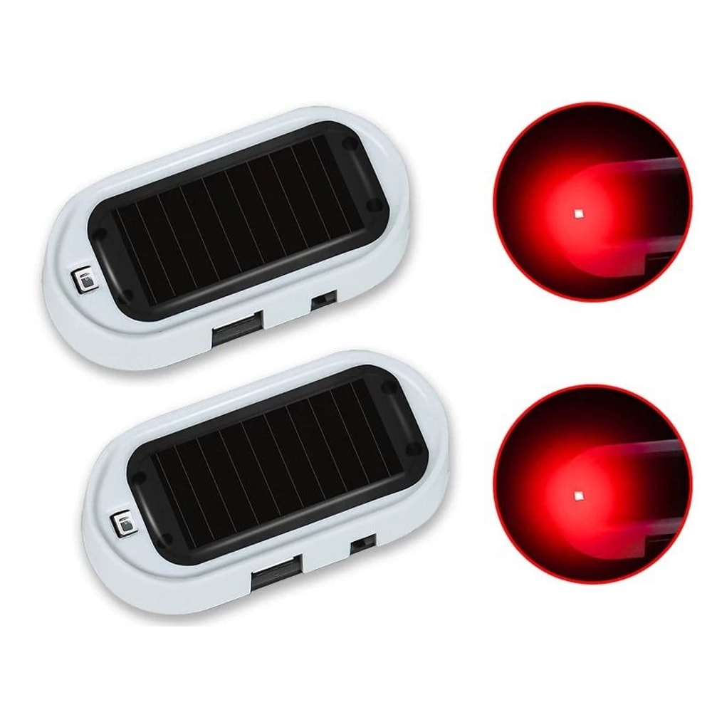 Solar Powered Dummy Car Alarm LED Security Warning Light Set 7