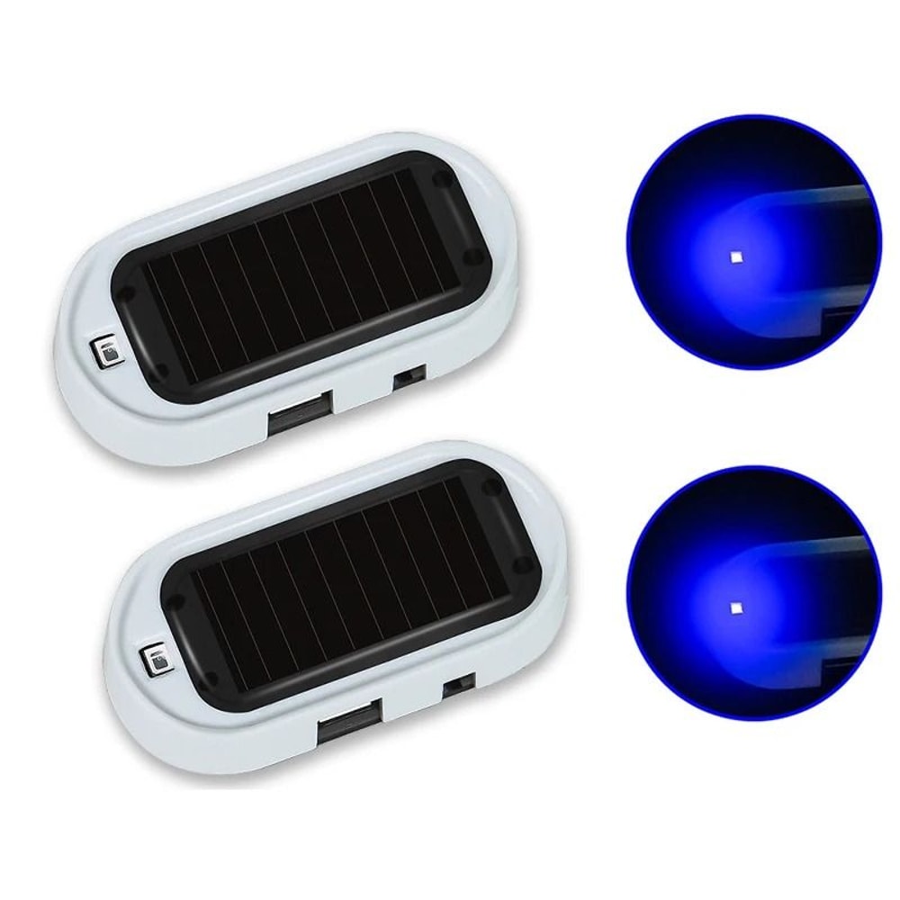 Solar Powered Dummy Car Alarm LED Security Warning Light Set 8