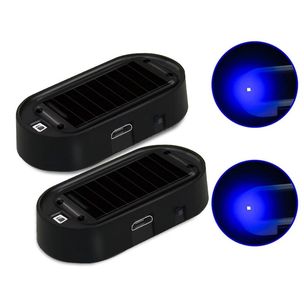 Solar Powered Dummy Car Alarm LED Security Warning Light Set 10