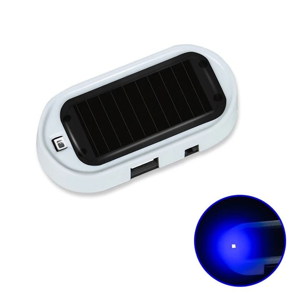 Solar Powered Dummy Car Alarm LED Security Warning Light Set 4