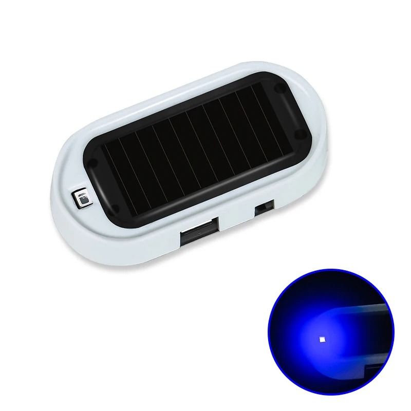Solar Powered Dummy Car Alarm LED Security Warning Light Set 4