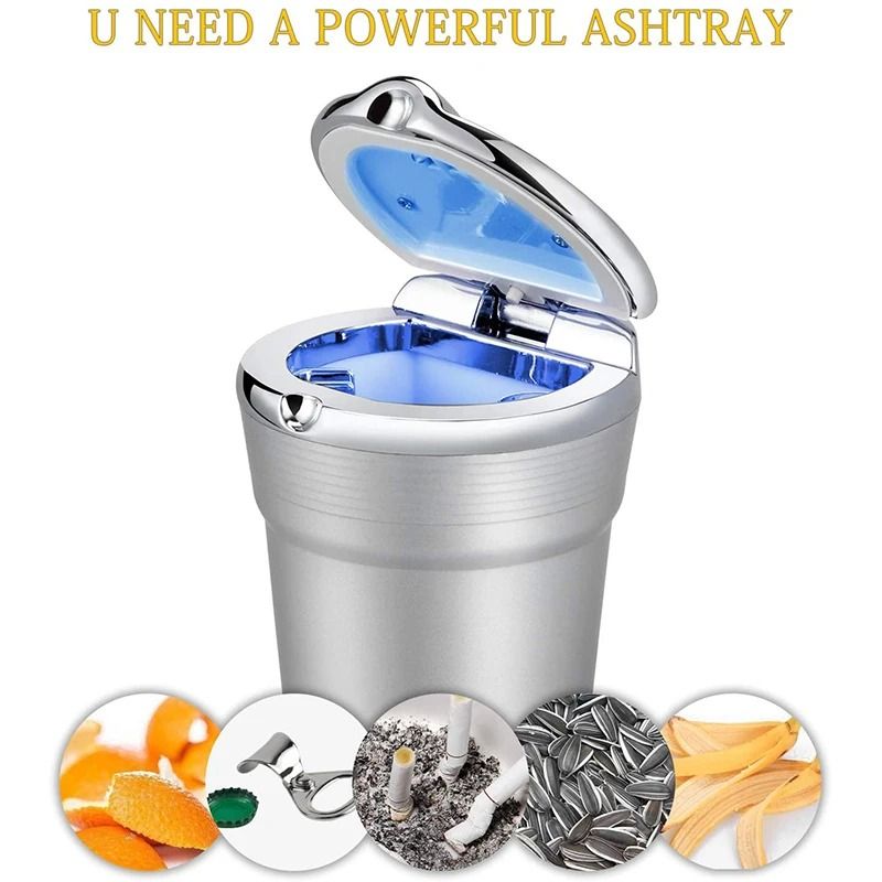 Universal LED Car Ashtray Portable Covered Ashtray Holder Cup 5