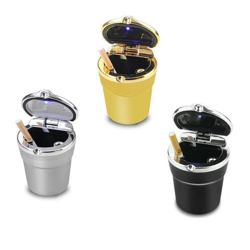 Universal LED Car Ashtray Portable Covered Ashtray Holder Cup 7