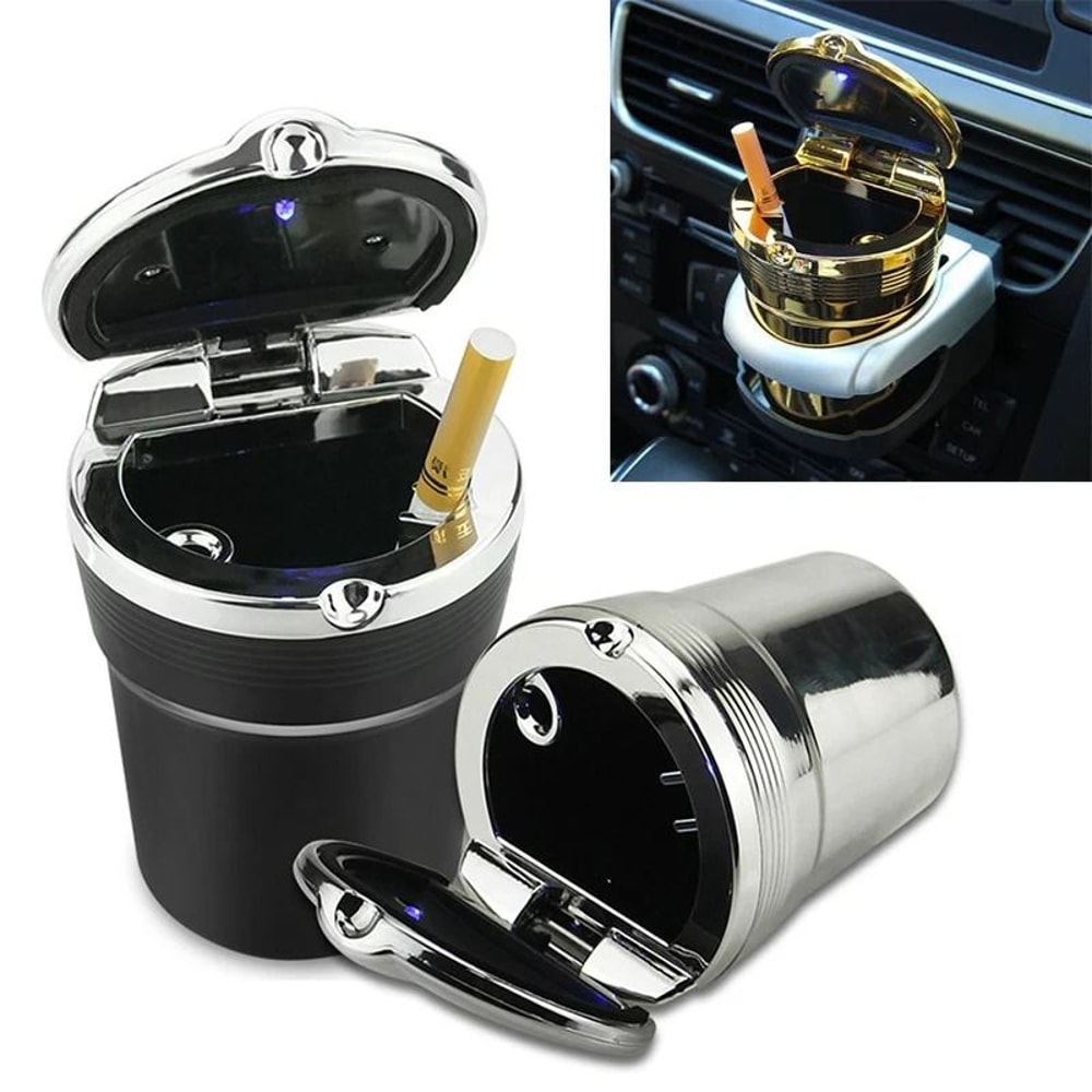 Universal LED Car Ashtray Portable Covered Ashtray Holder Cup 8