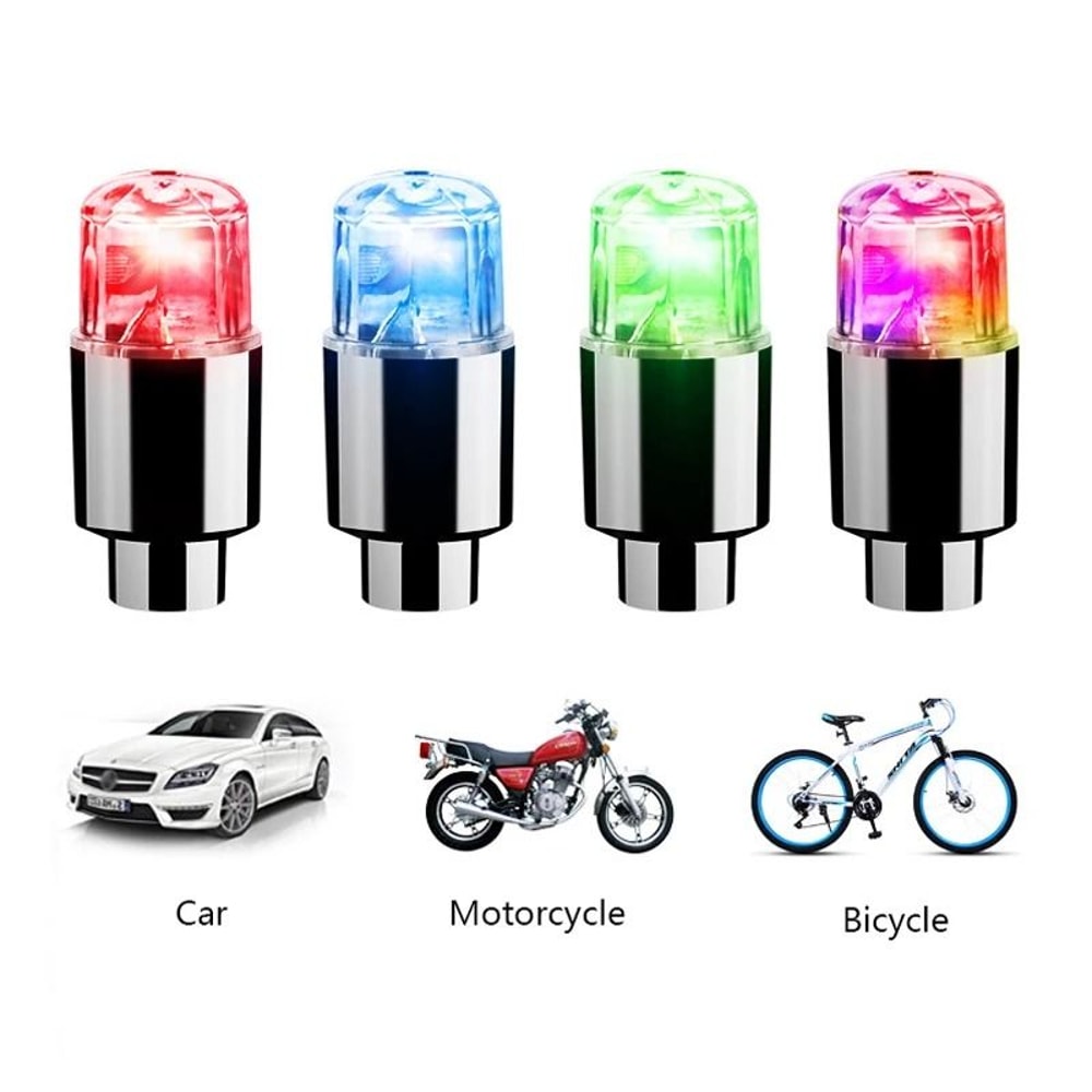 LED Wheel Valve Stem Lights Tire Hub Caps For Cars And Motorcycles 0