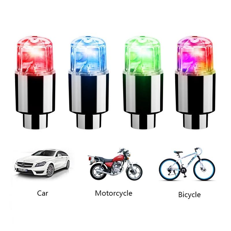 LED Wheel Valve Stem Lights Tire Hub Caps For Cars And Motorcycles 0