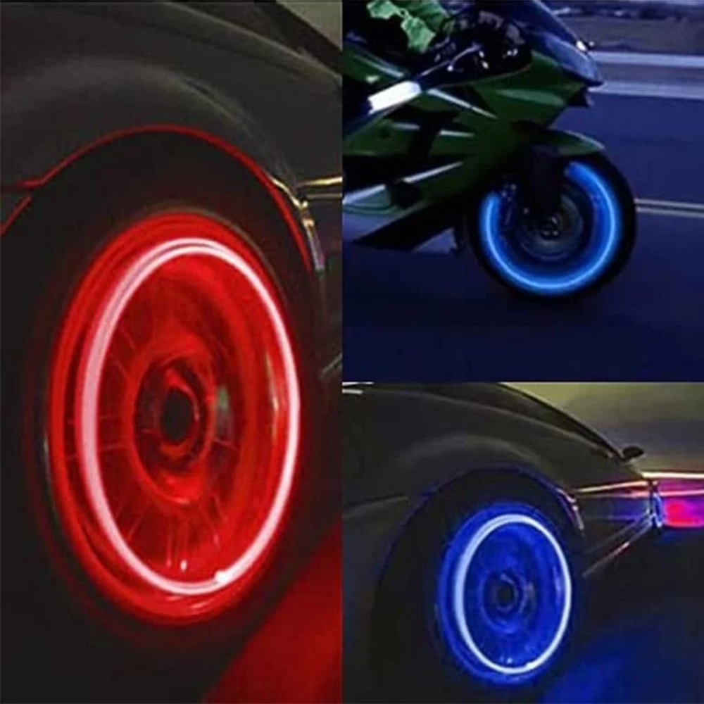 LED Wheel Valve Stem Lights Tire Hub Caps For Cars And Motorcycles 8