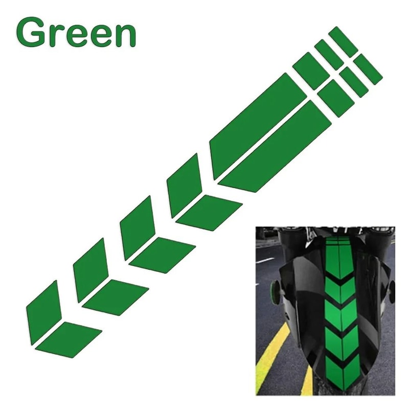 Motorcycle Arrow Reflective Stickers Safety Fender Decals Waterproof Warning Tape 2