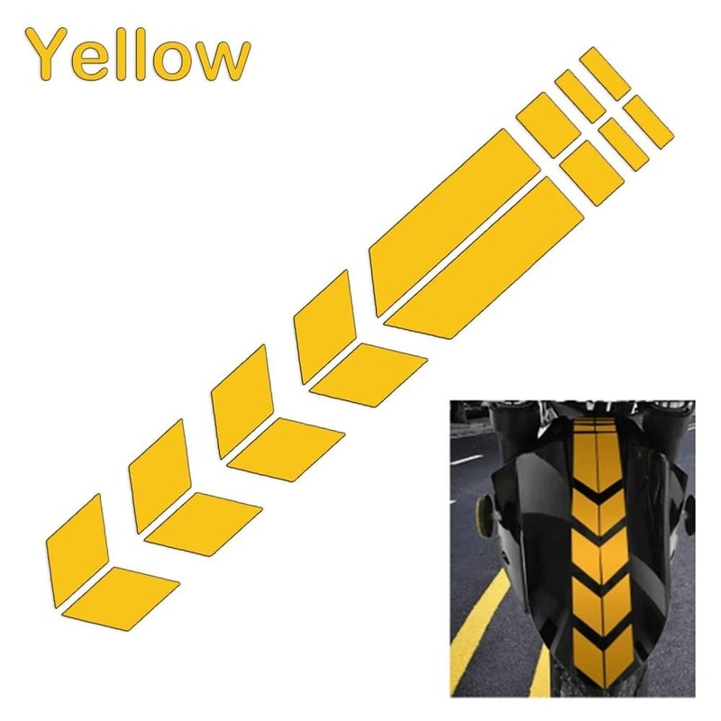 Motorcycle Arrow Reflective Stickers Safety Fender Decals Waterproof Warning Tape 3