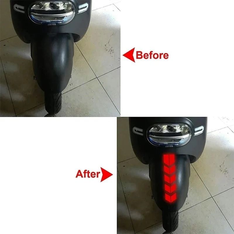 Motorcycle Arrow Reflective Stickers Safety Fender Decals Waterproof Warning Tape 9