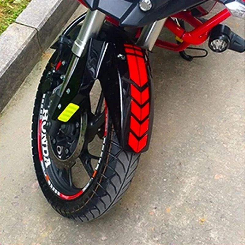 Motorcycle Arrow Reflective Stickers Safety Fender Decals Waterproof Warning Tape 10