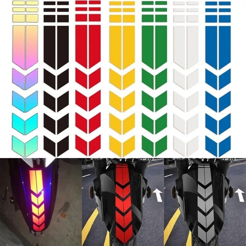 Motorcycle Arrow Reflective Stickers Safety Fender Decals Waterproof Warning Tape 0