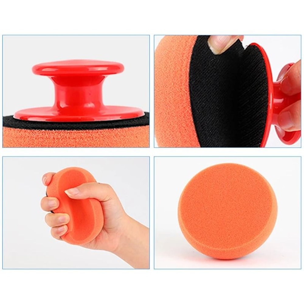 Car Waxing Sponge With Handle Polishing Pad For Easy Car Cleaning And Shine 8