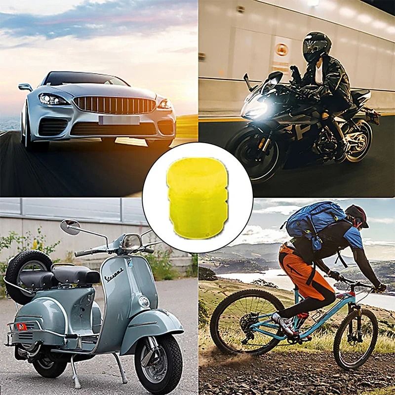 Glow In The Dark Tire Valve Caps Fluorescent Wheel Caps For Cars And Motorcycles 10