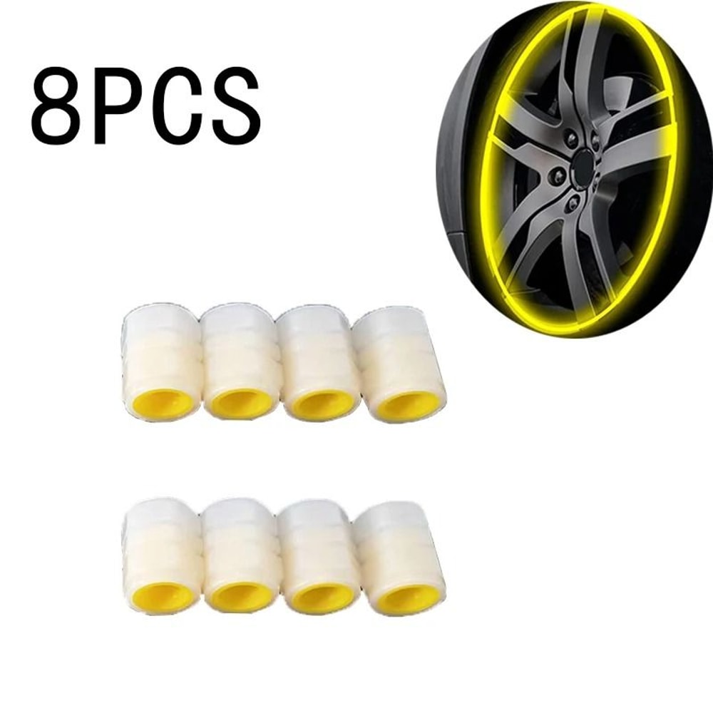 Glow In The Dark Tire Valve Caps Fluorescent Wheel Caps For Cars And Motorcycles 2