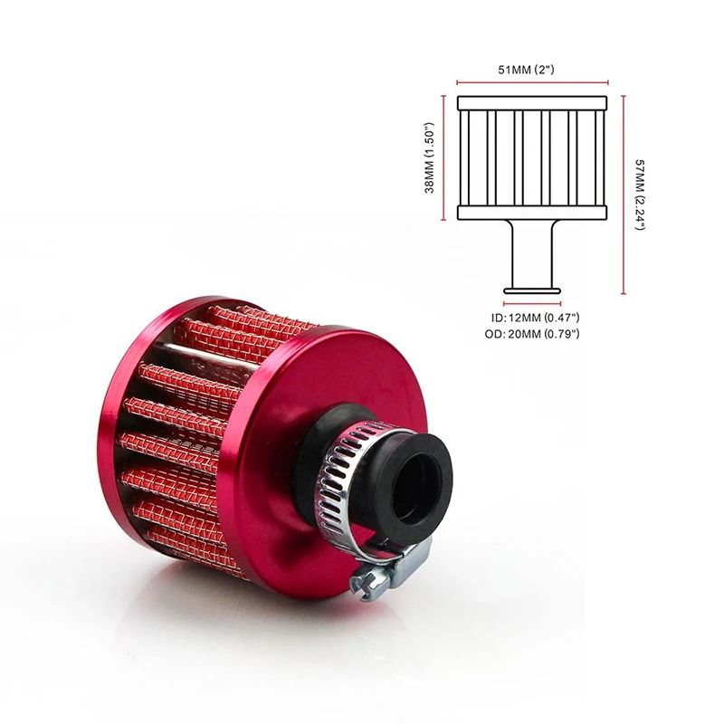12 Mm Universal Mini Breather Air Filter High Flow Crankcase Vent For Cars And Motorcycles 9