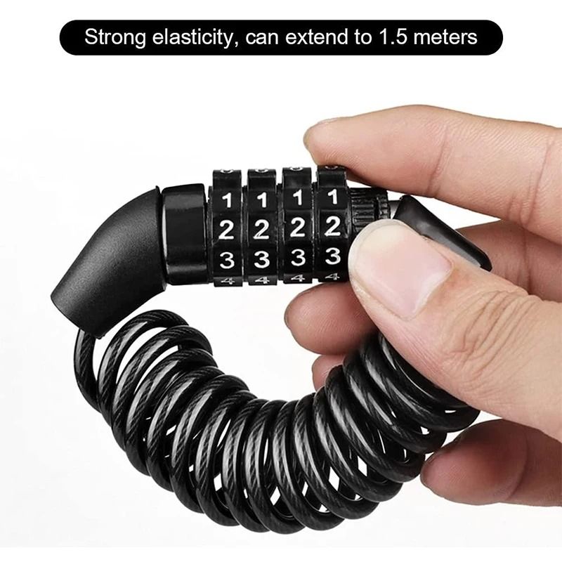 4 Digit Combination Helmet Lock Cable For Bikes Scooters And Motorcycles 8