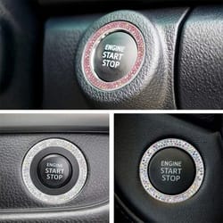 crystal rhinestone engine start button ring car interior bling decoration