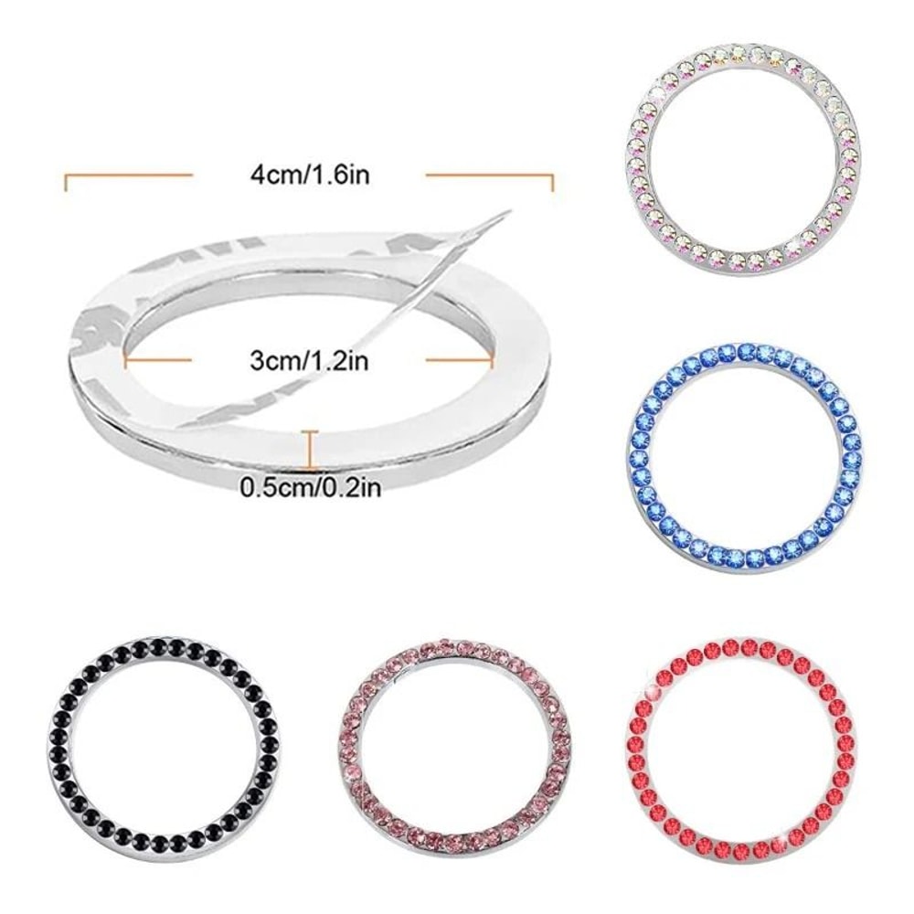 Crystal Rhinestone Engine Start Button Ring Car Interior Bling Decoration 9